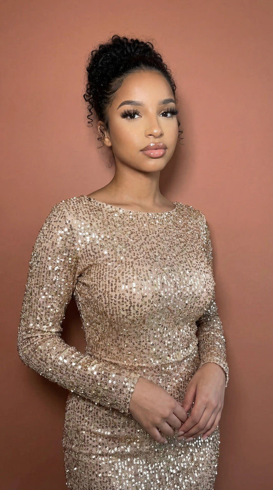 Robe de Soirée Or Scintillante